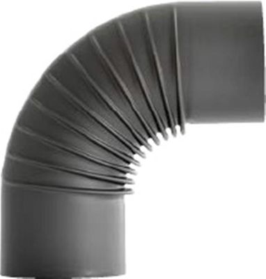 BERTRAMS Ofenrohr Rippenbogen ohne Tür PELETT 90° DM 80mm