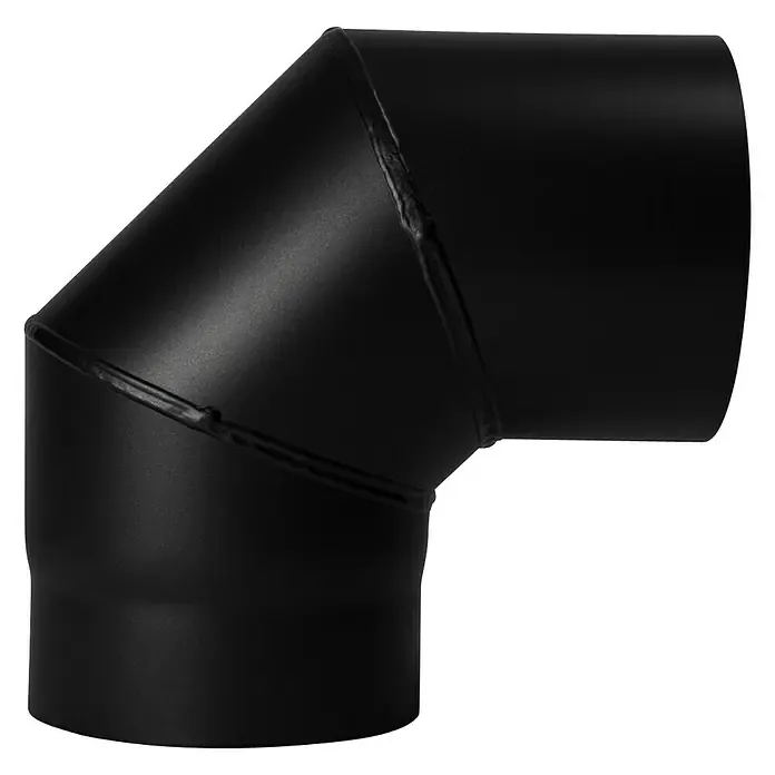 BERTRAMS Ofenrohr Bogen 90° starr DM 120mm schwarz ohne Tür Seno