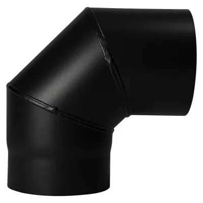 BERTRAMS Ofenrohr Bogen 90° starr DM 120mm schwarz ohne Tür Seno