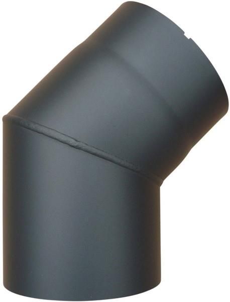 BERTRAMS Ofenrohr Bogen 45° starr DM 150mm schwarz ohne Tür Seno