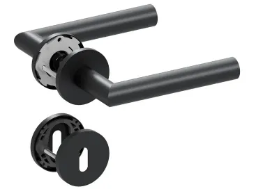 QOLIBRI runde Rosettengarnitur Slidebloc® Ultra 1106 Black satin