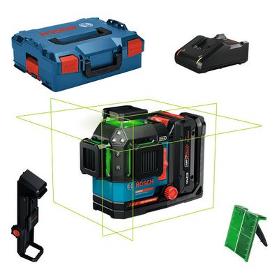 BOSCH EXPERT Linienlaser EXLL18V-120-33CG, 1 x EXBA18V-40 - BOSCH EXPERT EXLL18V-120-33CG Lasernivelliergerät mit Kit