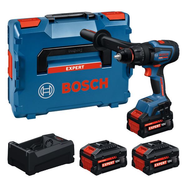 BOSCH EXPERT Akku-Bohrschrauber EXSR18V-150, 2 x EXBA18V-80, 1 x EXBA18V-5, L-BOXX 136 - BOSCH EXPERT EXSR18V-150 Akku-Bohrschrauber-Set mit Koffer und Akkus