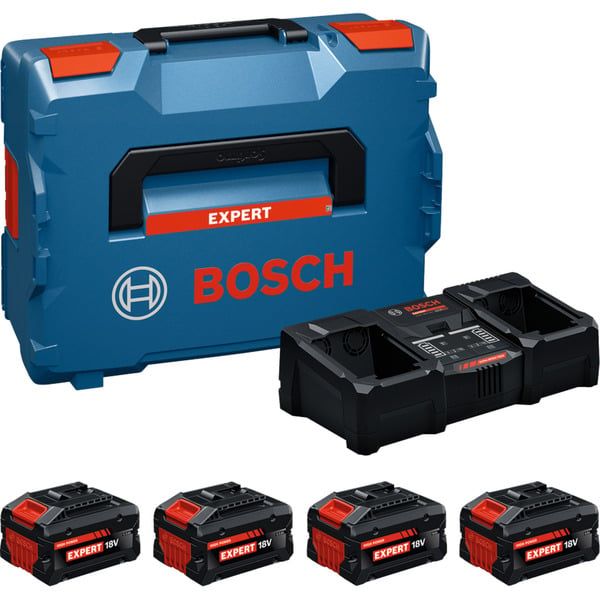BOSCH EXPERT Starter-Set 2x EXBA18V-55 + 2x EXBA18V-80 + EXAL18V2-320 - BOSCH EXPERT Starter-Set mit L-BOXX Koffer, Ladegerät und vier 18V Akkus