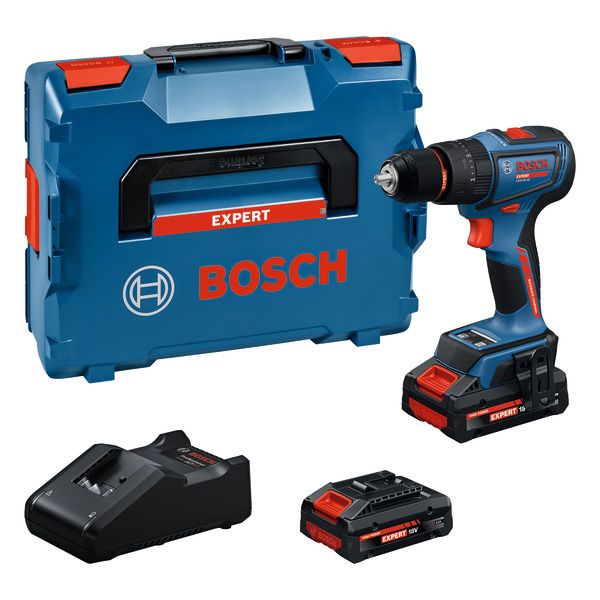 BOSCH EXPERT Akku-Schlagbohrschrauber EXSB18V-90, 2 x EXBA18V-40, L-BOXX 136 - BOSCH EXPERT Akku-Bohrschrauber-Set mit 18V Akkus und Koffer