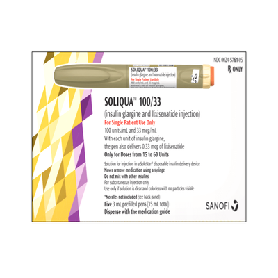 SOLIQUA 100U/ML+33MCG/ML 3ML INJECTION