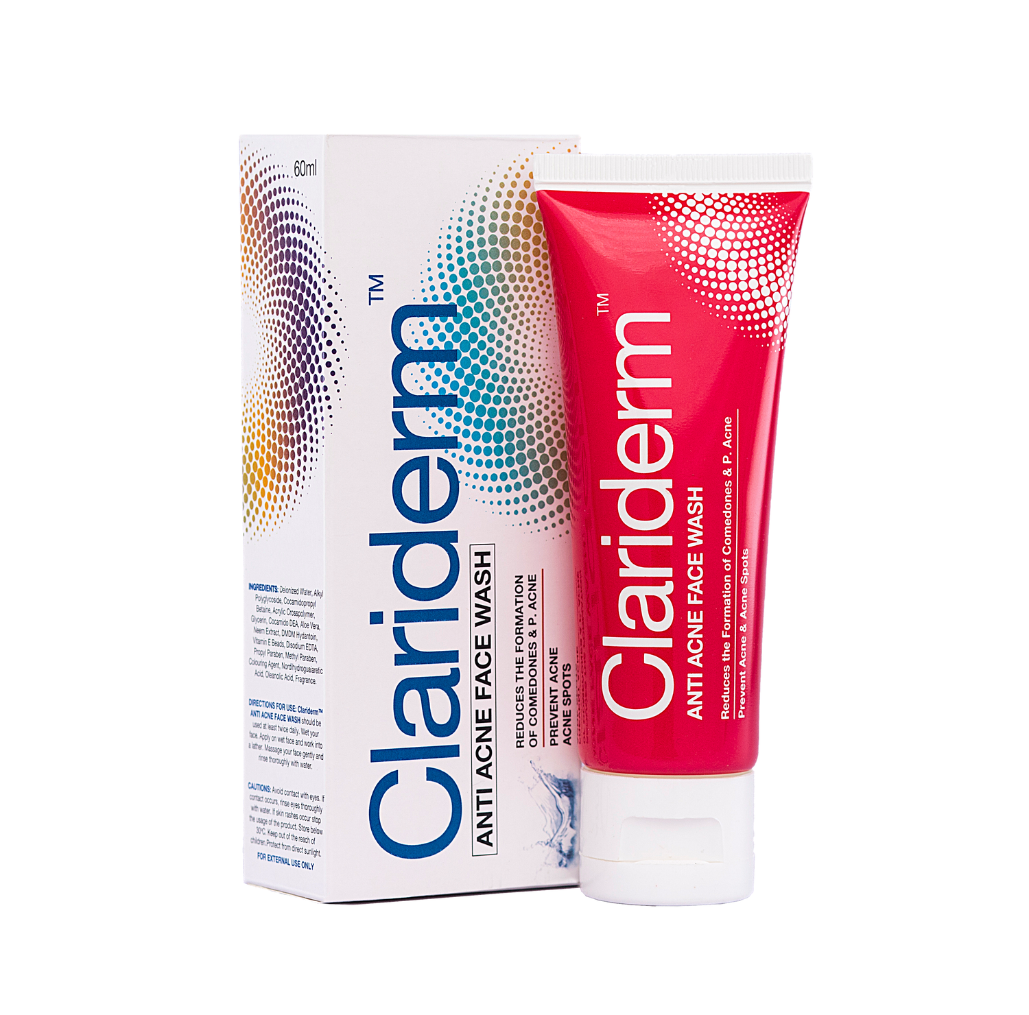 CLARIDERM ANTI ACNE FACE WASH 60ML