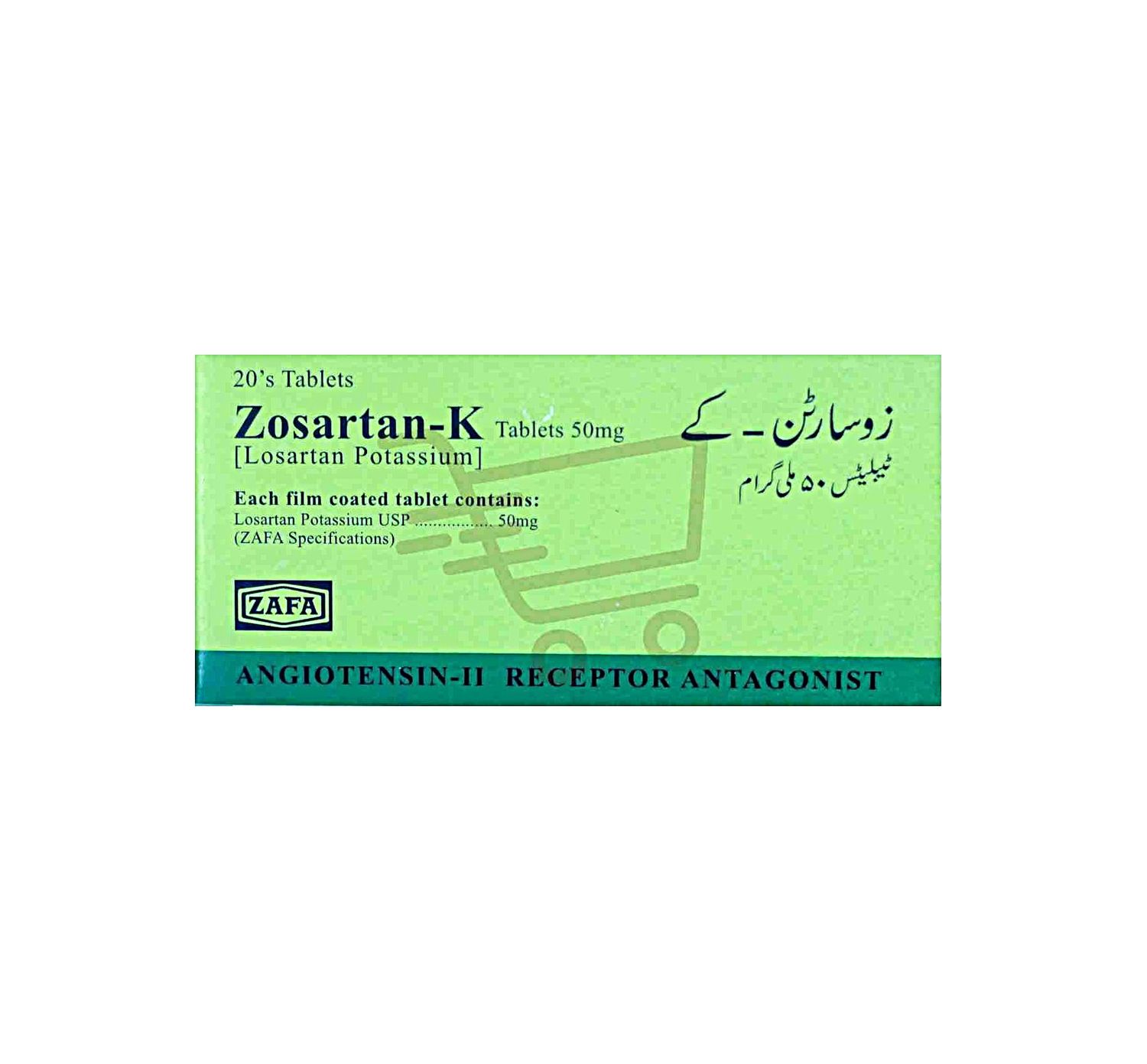 ZOSARTAN K 50 MG TABLET