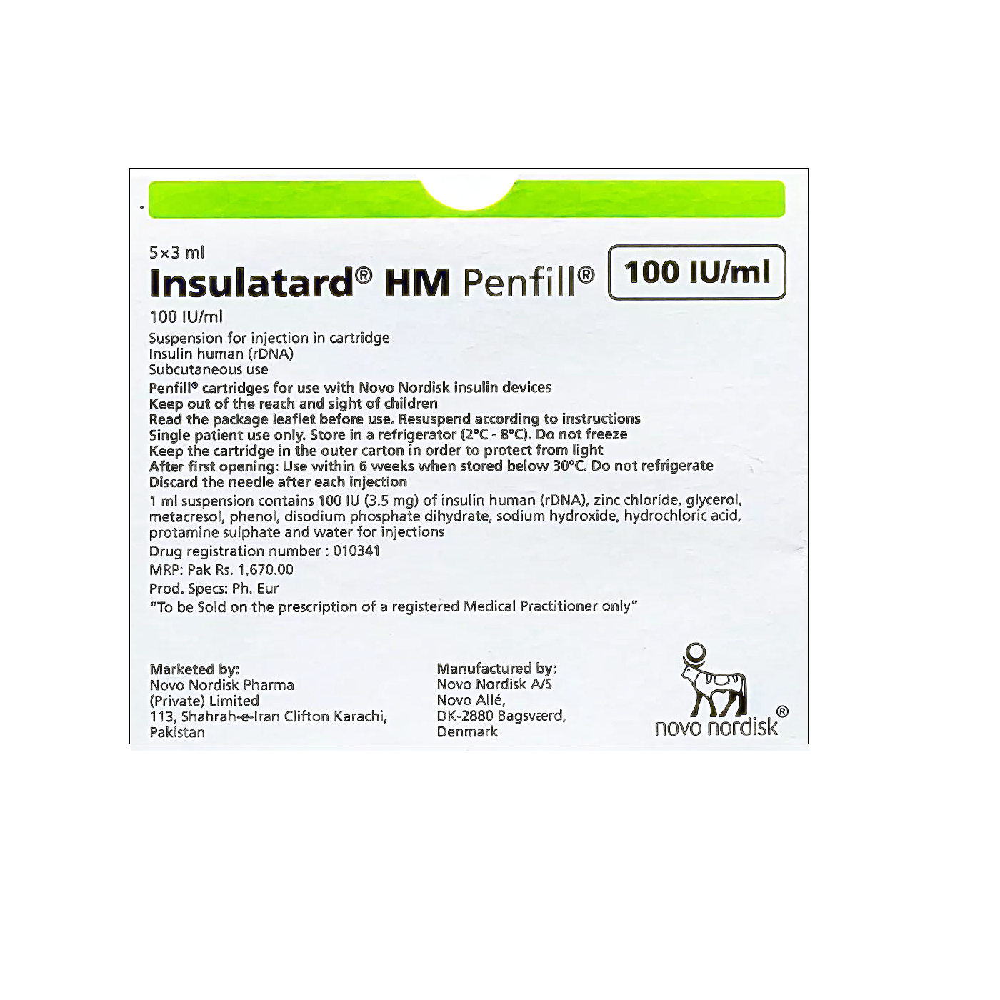 INSULATARD HM PENFILL 3ML INJECTION