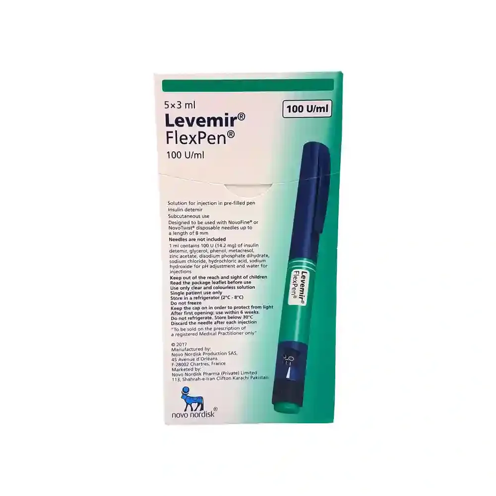 LEVEMIR FLEXPEN 100 IU 5 PRE FILLED PENx3 ML INJECTION