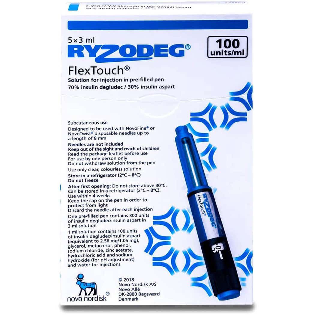 Rayzodeg RYZODEG 3ML/100U FLEXTOUCH PEN INJECTION