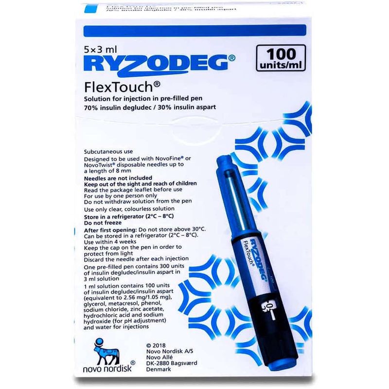 Rayzodeg RYZODEG 3ML/100U FLEXTOUCH PEN INJECTION