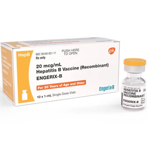 ENGERIX B INJECTION  20 MCG 1 VIALX1 ML