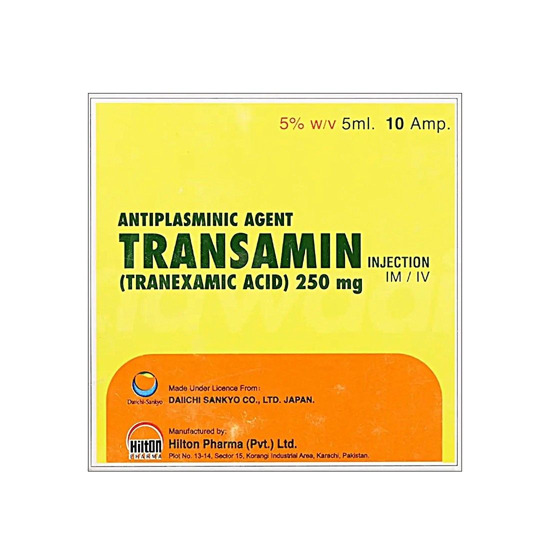 TRANSAMIN  250MG 5ML INJECTION