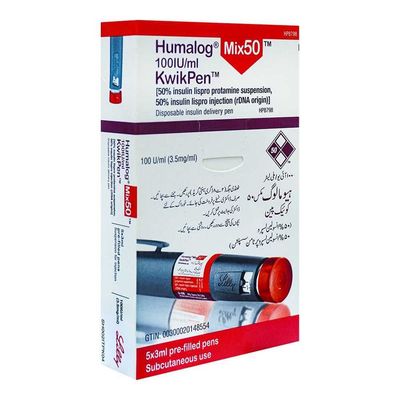 HUMALOG MIX 50 KWIKPEN 100U x 5