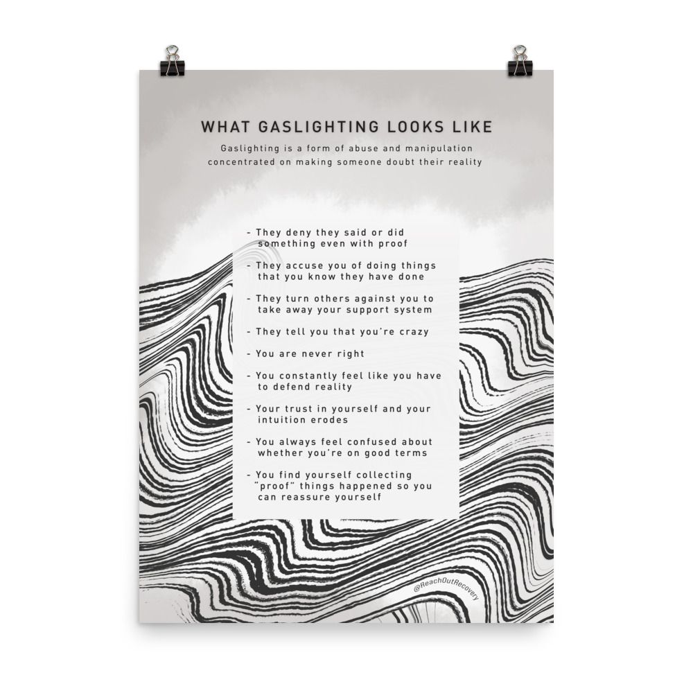 What Gaslighting Looks Like Downloadable poster