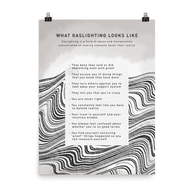 What Gaslighting Looks Like Downloadable poster What Gaslighting Looks Like Downloadable poster