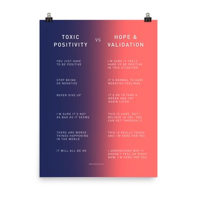 Toxic Positivity Vs Hope And Validation Downloadable Poster Toxic Positivity Vs Hope And Validation Downloadable Poster