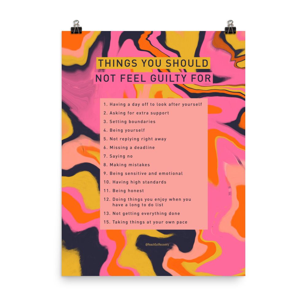 Things You Should Not Feel Guilty For Downloadable Poster