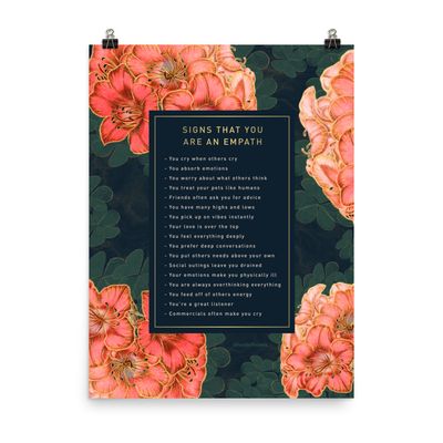 Signs That You Are An Empath Downloadable Poster Signs That You Are An Empath Downloadable Poster