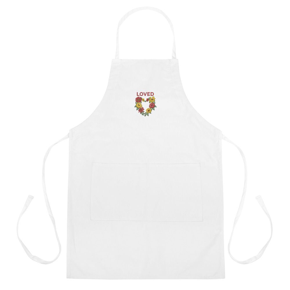 Loved Embroidered Apron