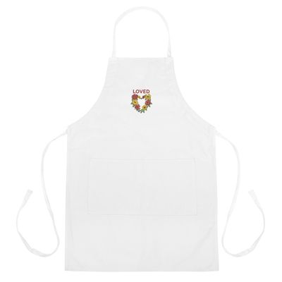 Loved Embroidered Apron