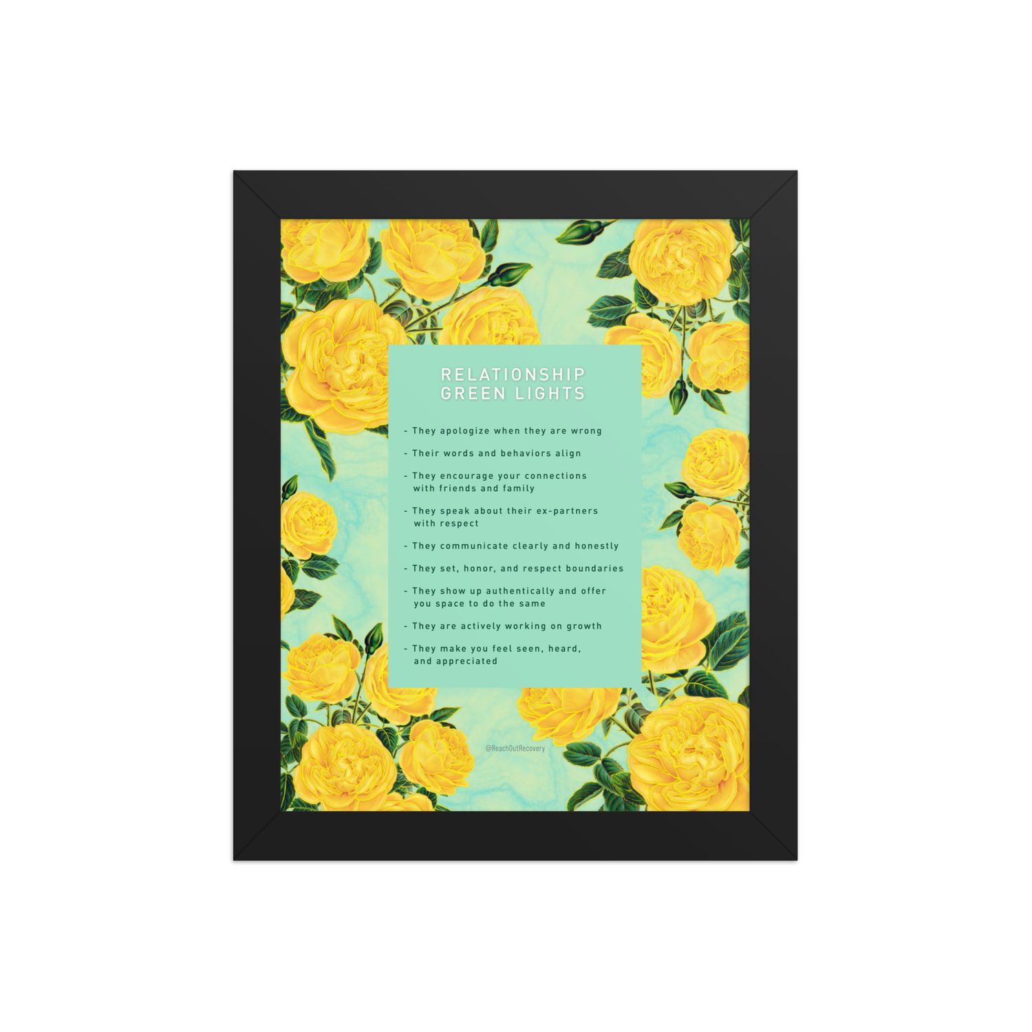 Relationship Green Lights Framed poster