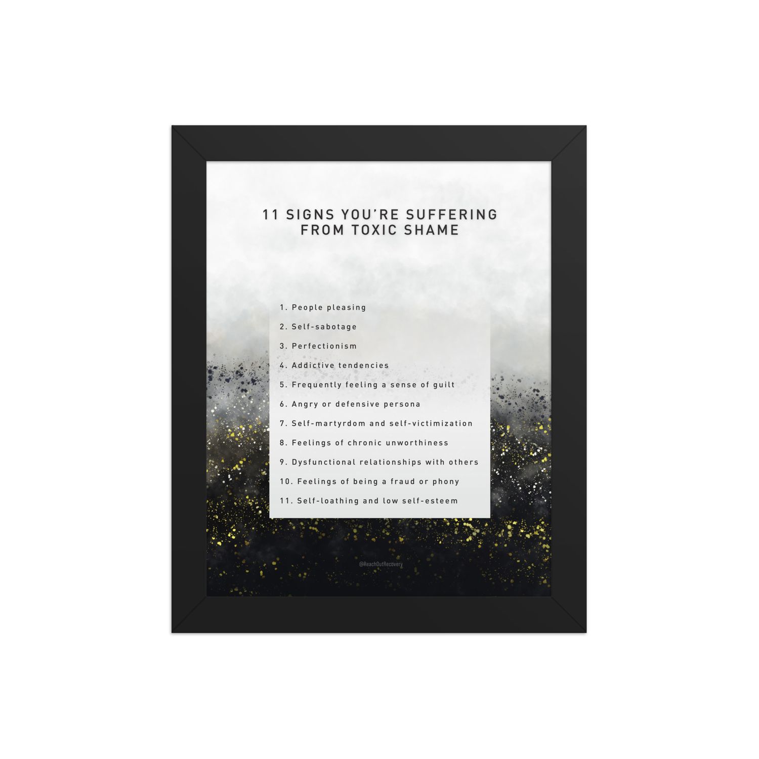11 Signs You're Suffering From Toxic Shame Framed poster