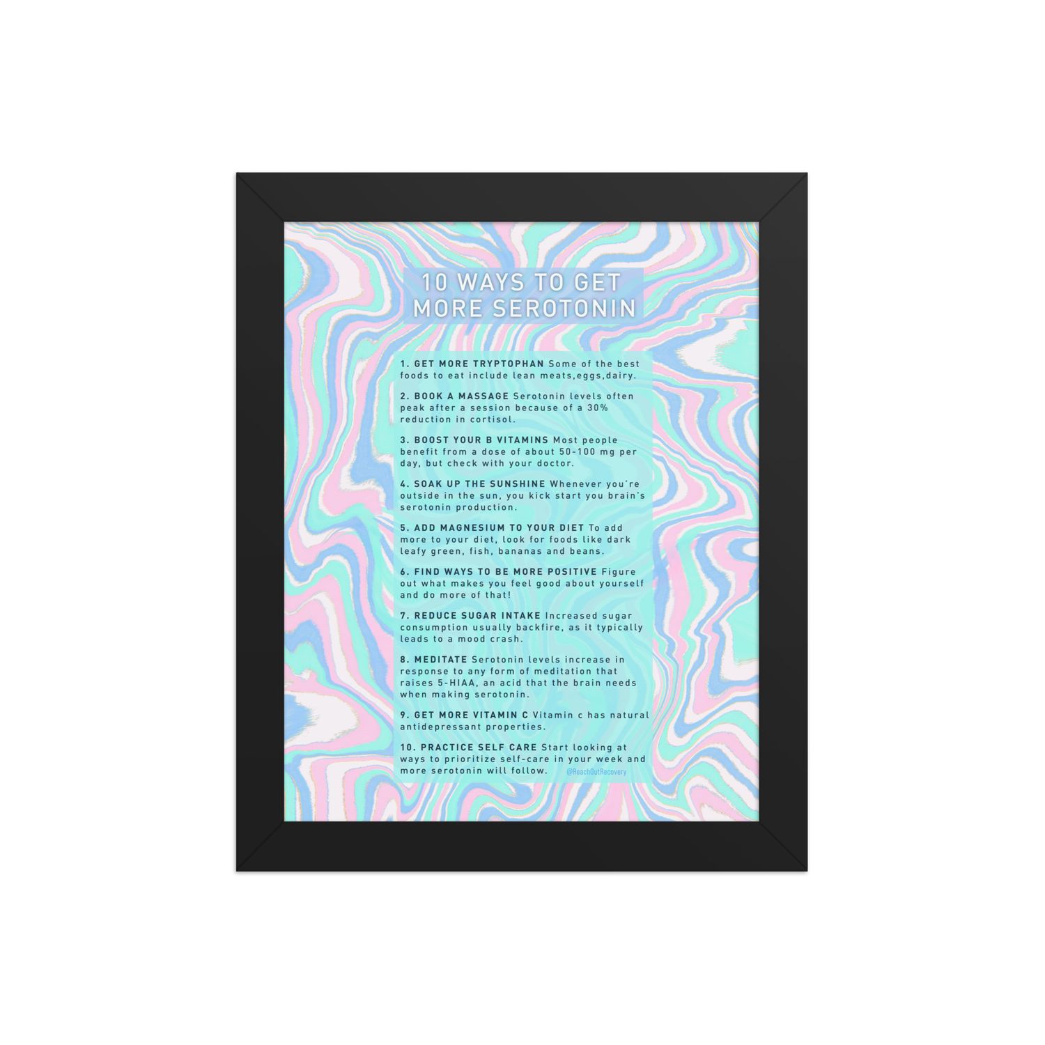 10 Ways To Get More Serotonin Framed poster