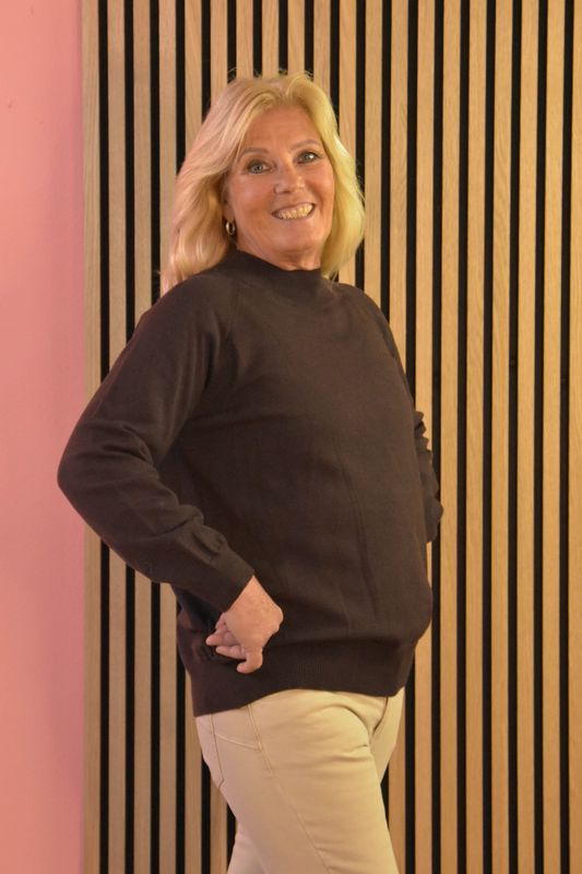 Top turtle neck uni donkerbruin