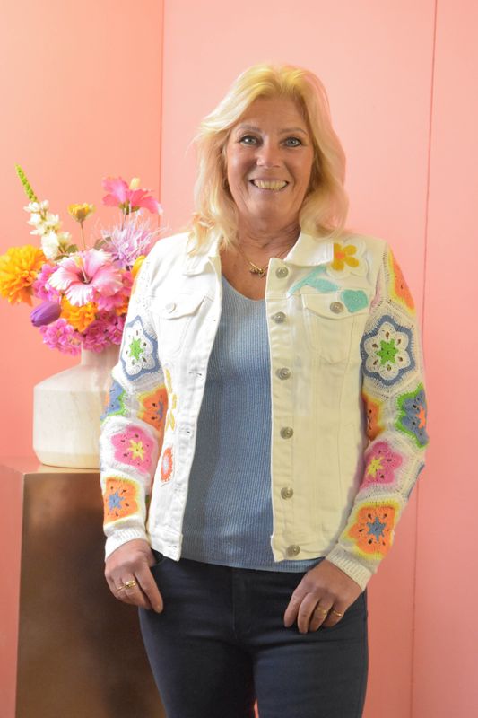 Zac&amp;Zoe jack geborduurde bloemen multi