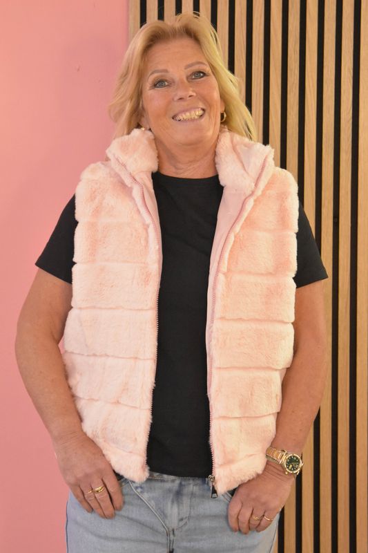 Teddy bodywarmer licht roze