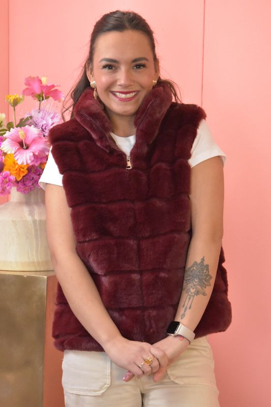 Teddy bodywarmer bordeaux