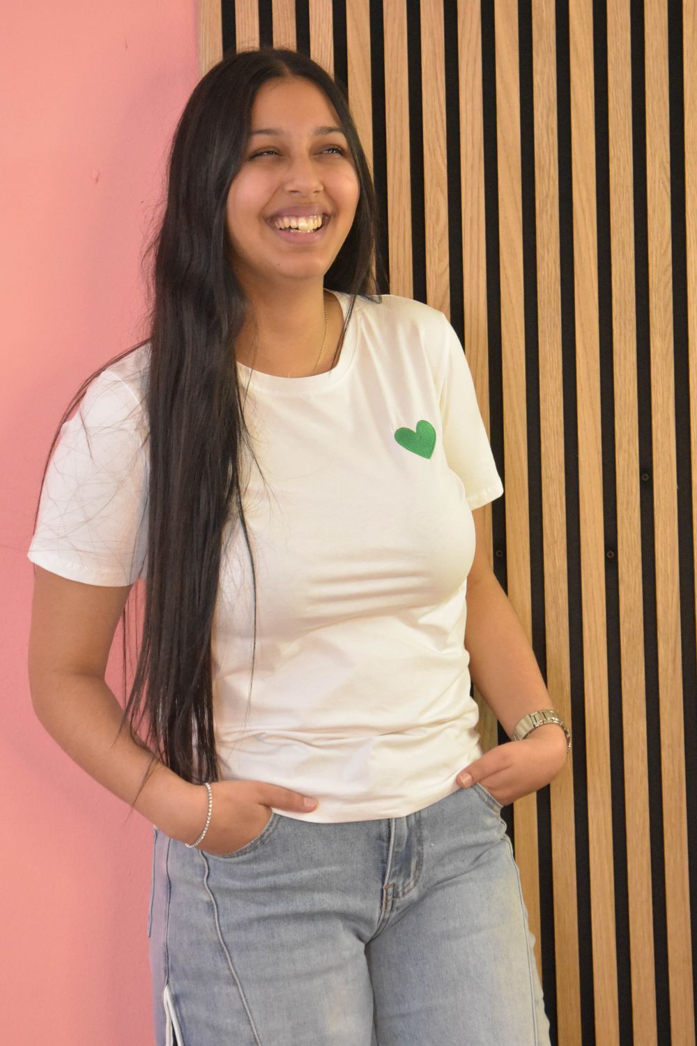 T-shirt met hart groen