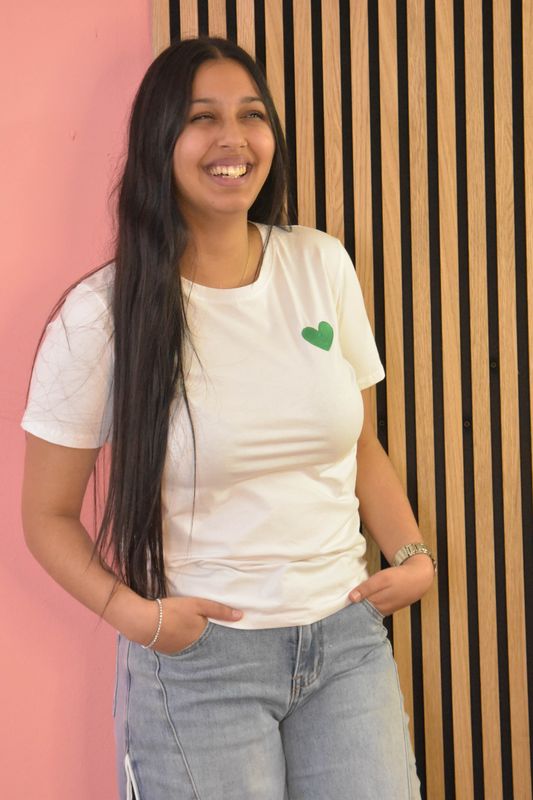 T-shirt met hart groen