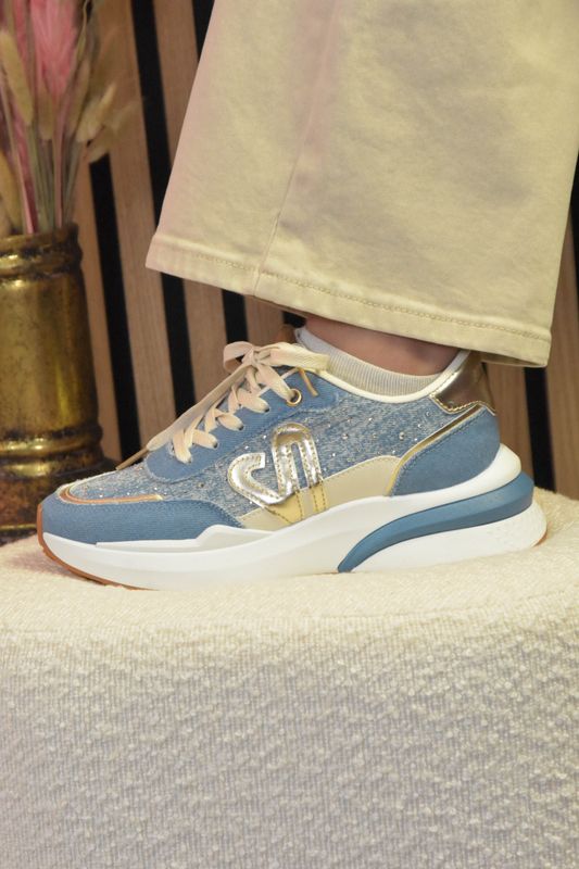 Sneaker denim strass