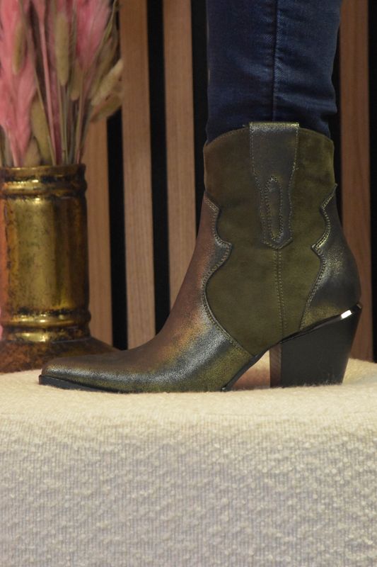 Lage cowboy laarzen legergroen