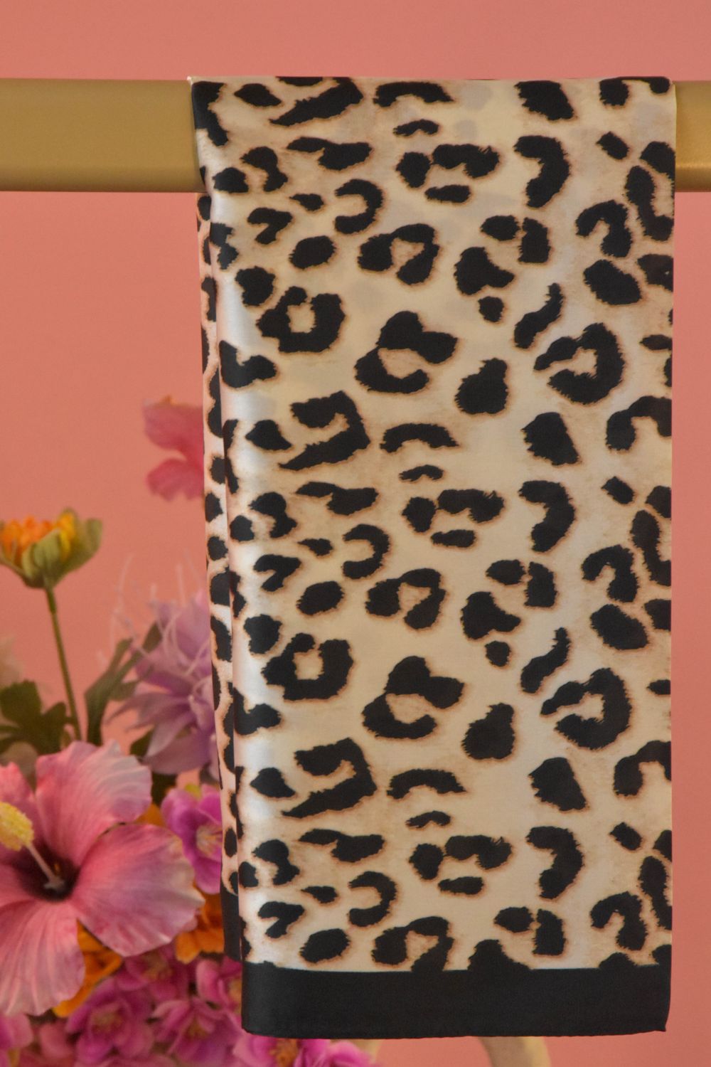 Korte sjaal panter beige