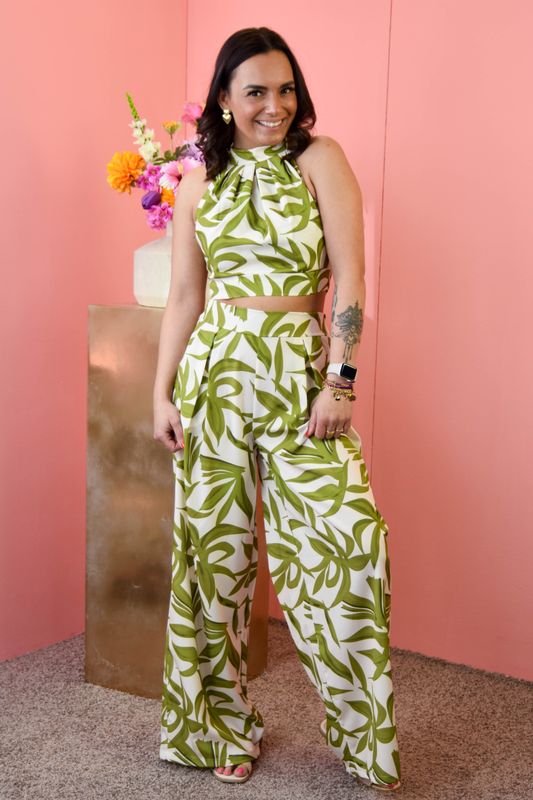 Tweedelig set flower groen