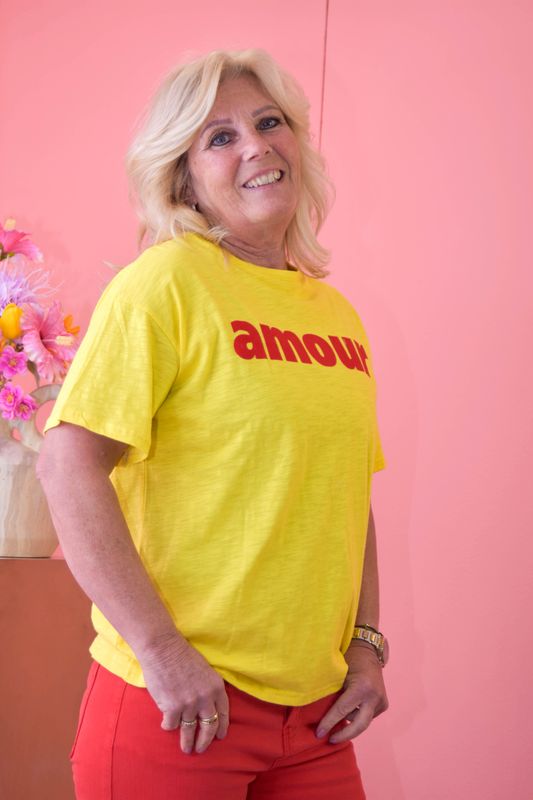 T-shirt Amour geel