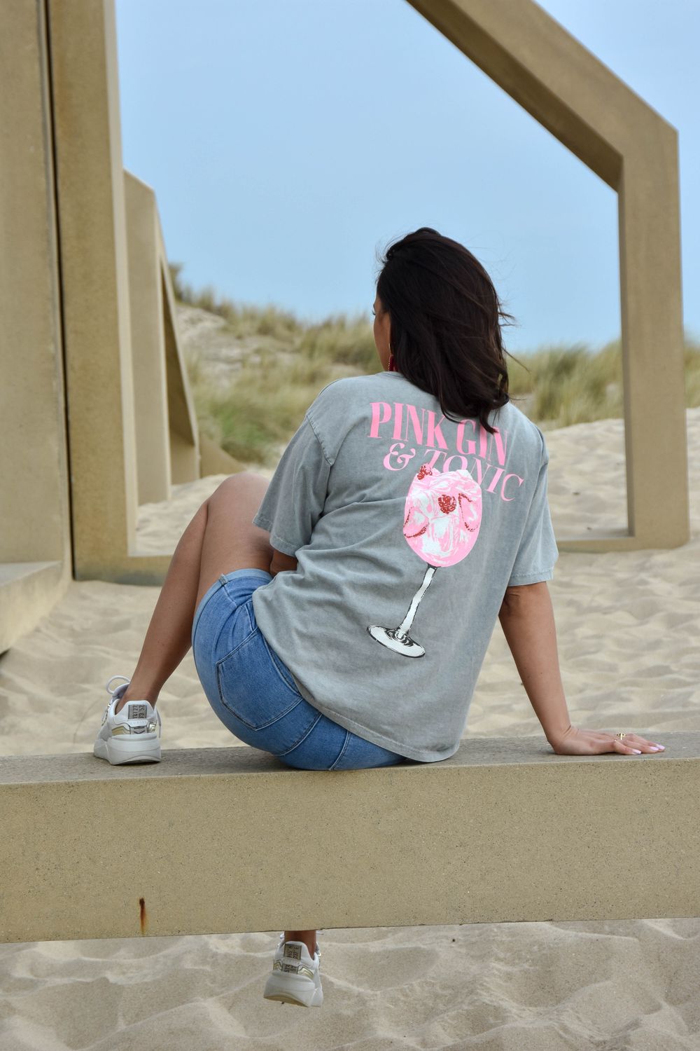 Shirt grijs pink gin en tonic