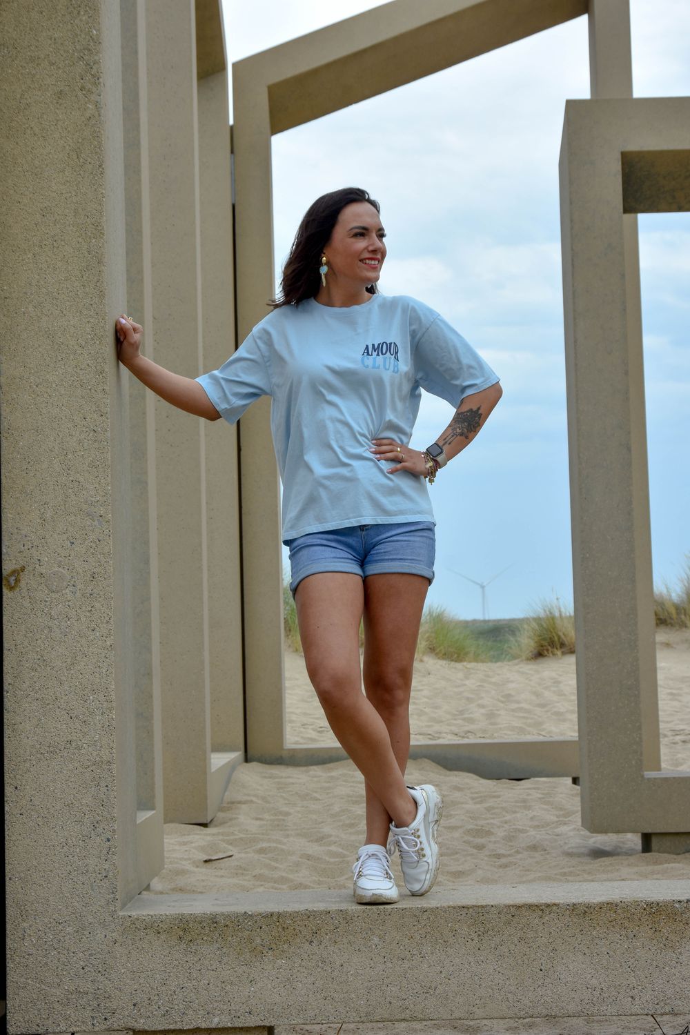 Shirt lichtblauw amour club  blauw