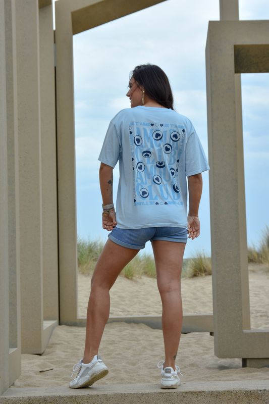 Shirt lichtblauw amour club  blauw