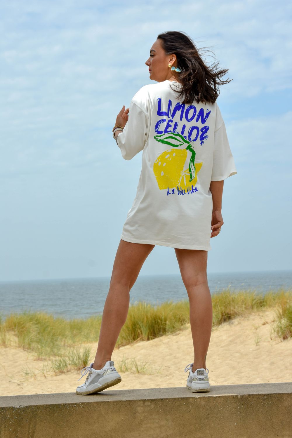 Lang shirt roomwit lemon