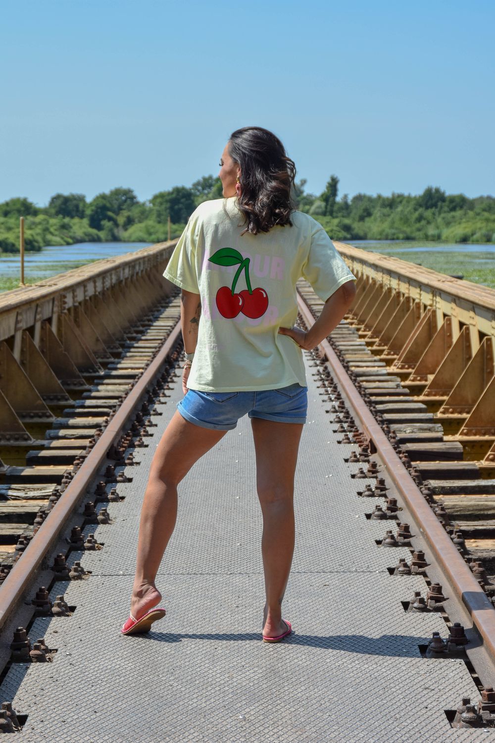Shirt geel amour cherry
