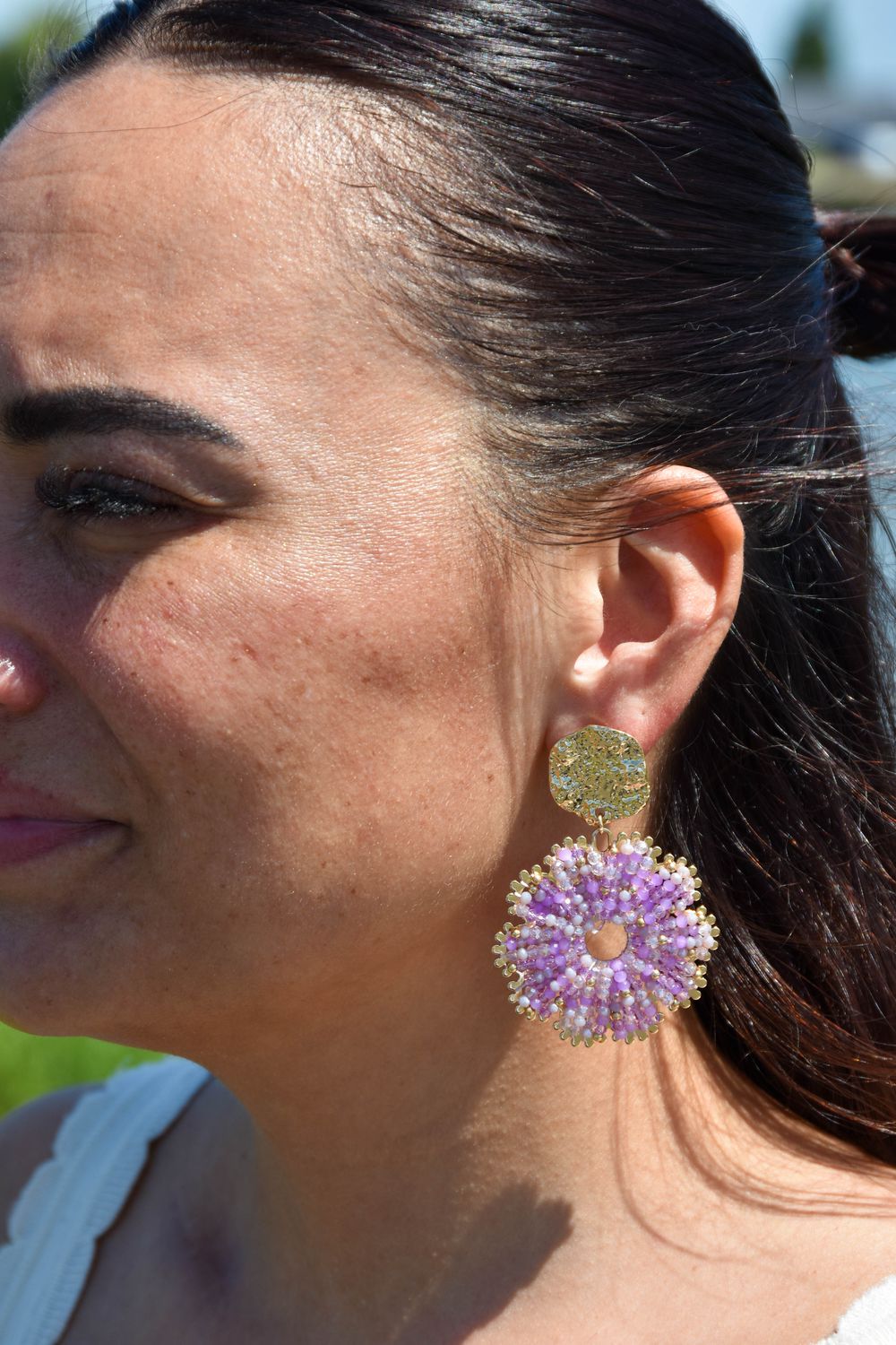 Oorbel detail lila