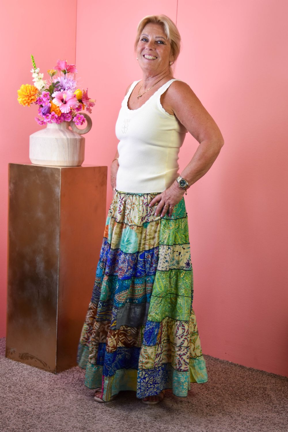 Rok met stroken print 5