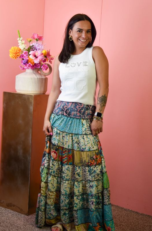 Rok met stroken print 3