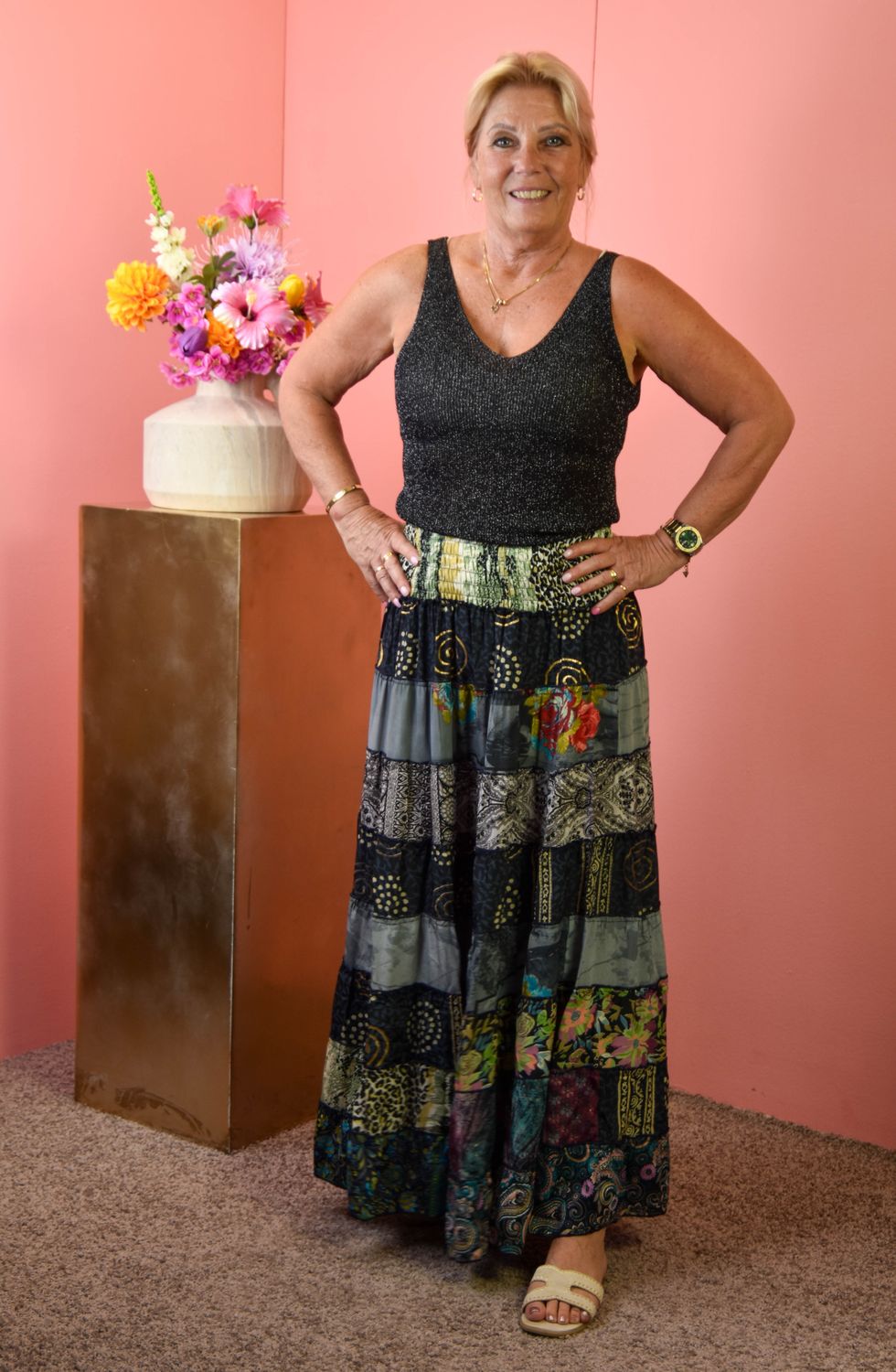 Rok met stroken print 7