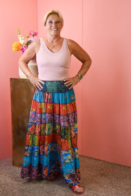 Rok met stroken print 9